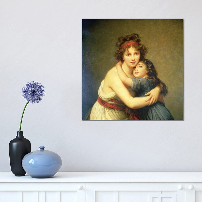 In Zoom Detail, Madame Vigee-Lebrun And Her Daughter, Jeanne-Lucie-Louise, 1789 by Elisabeth Louise Vigee Le Brun - Wrapped Canvas Painting