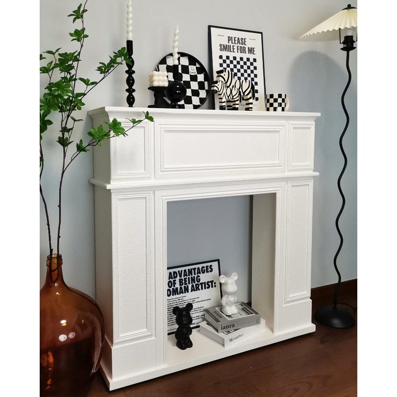 Tablette décorative française rétro, Blanc, H 39,37 po x l 39,37 po x P 10,63 po
