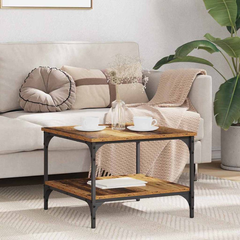 Coffee Table with Storage, Old Wood, 40cm. H x 55cm. L x 55cm. W