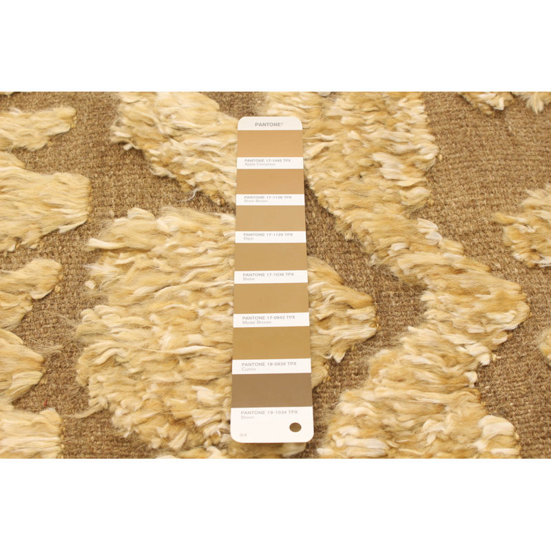 Tapis décoratif en laine noué à la main de conception unique 5 pi 3 po x 8 pi 3 po Bronislava noué à la main