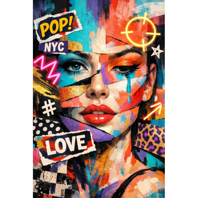 Pop Expression Wrapped Canvas Wall Art, 16"W x 24"H x 1.5"D