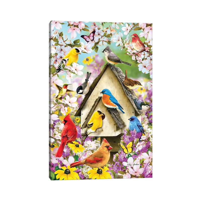Spring Birds And Dogwood - Wrapped Canvas Print, 101.6 cm H x 66.04 cm W x 1.91 cm D
