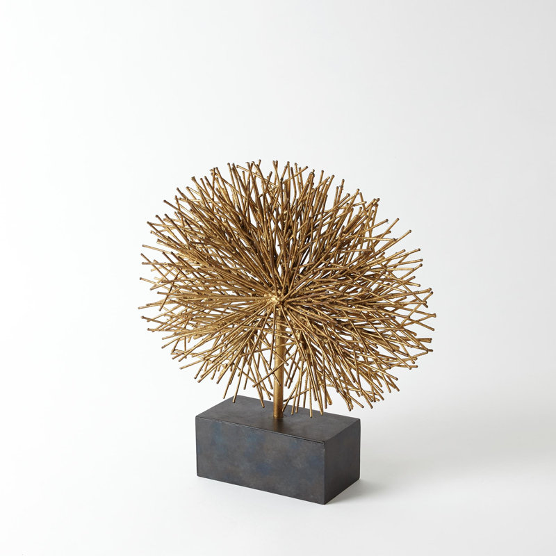 Tumble Weed Sculpture, 13.75" H x 12.75" W x 3" D, Gold