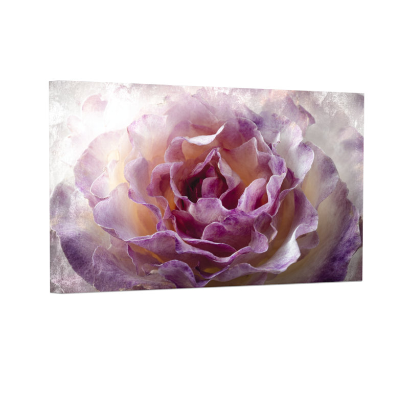 Plantes et fleurs, motif floral mauve, H 16 po x l 24 po