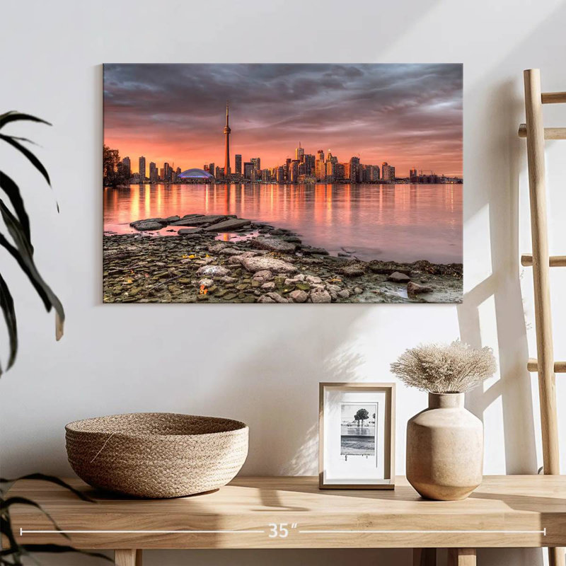 Nicci Sunset At Toronto Skyline, 30" H x 45" W