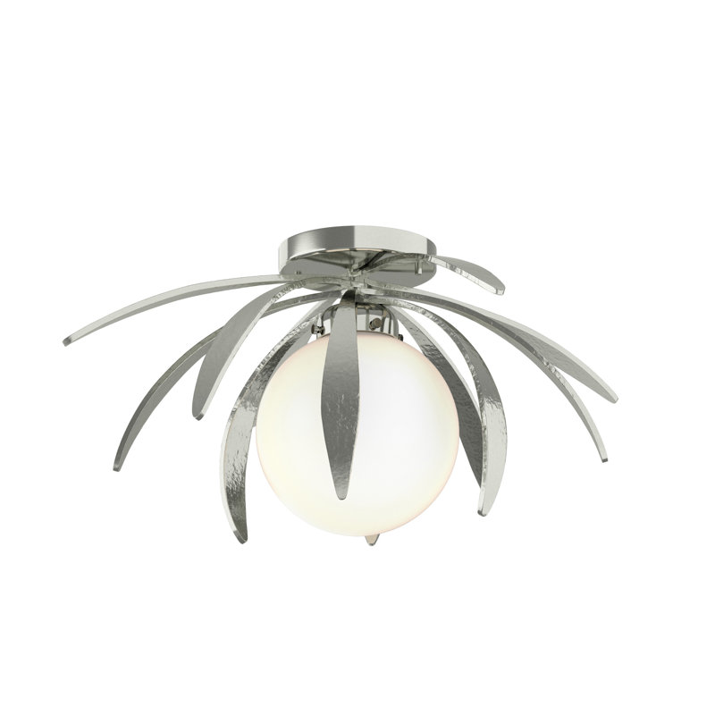 Dahlia 1 - Light Semi Flush Mount, Opal White, Sterling