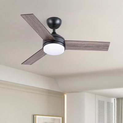 42 in.  Indoor Black Smart Ceiling Fan With Bright White Integrated LED, Work With Tuya APP and Voice Assistant