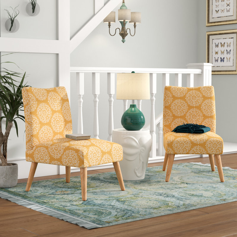 Chaise parsons Jake, Médaillon moutarde