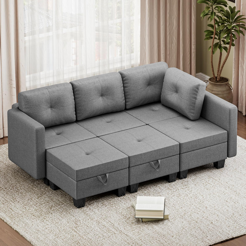 Fabric Sofa & Chaise, 4