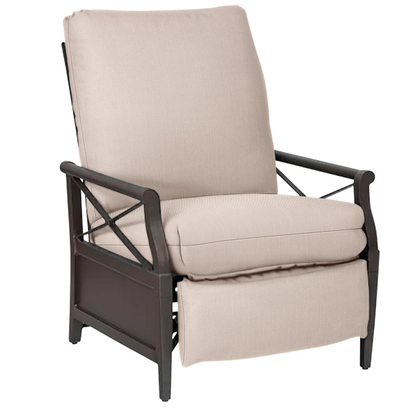 Andover Aluminum Outdoor Lounge Chair, Canvas Bird's Eye Sunbrella® Canvas, Weathered White