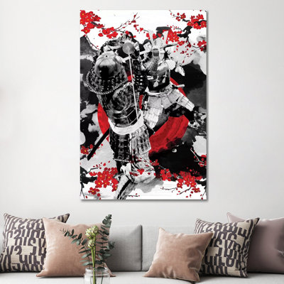 Sakura Samurai Dueling by Cornel Vlad - Wrapped Canvas Print