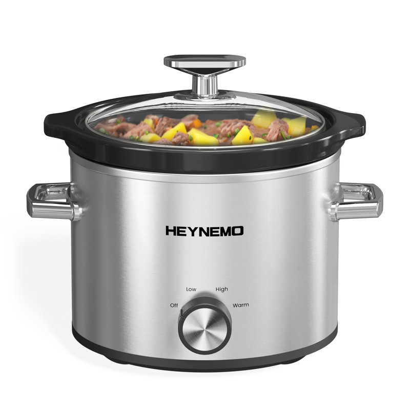 Petite mijoteuse 2QT avec 3 réglages de chauffage, Argent
