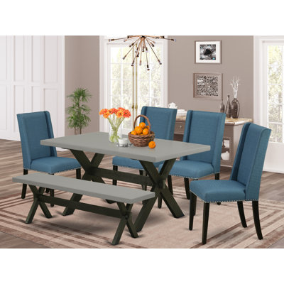 Aydrik 6 - Piece Rubberwood Solid Wood Dining Set by Red Barrel Studio