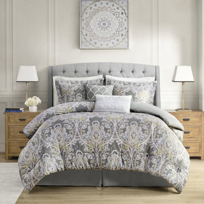 Édredon 6 pièces en coton gris avec une beauté fascinante