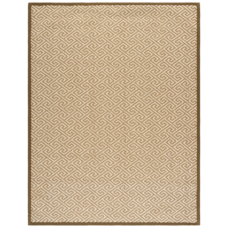 Jaquavion Sisal With Latex Geometric Rug, Rectangle 8' x 10'