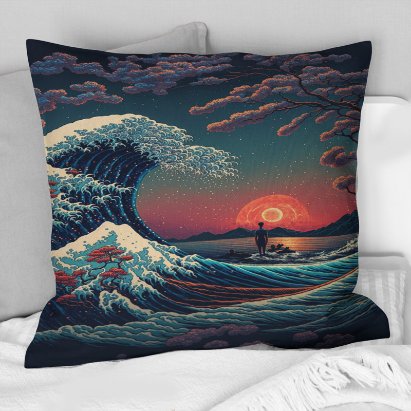 Coussin décoratif "Sagesse des vagues au bord du lac Mountain II"