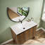Meuble-lavabo et lavabo modernes, panneau de fibres à densité moyenne noyer, rangement spacieux pour la salle de bain