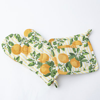Orange Blossom Oven Mitt Set