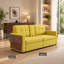Canapé jaune en tissu chenille de 176 cm (69,38 pouces) avec tiroirs de rangement dissimulés et console porte-gobelets.
