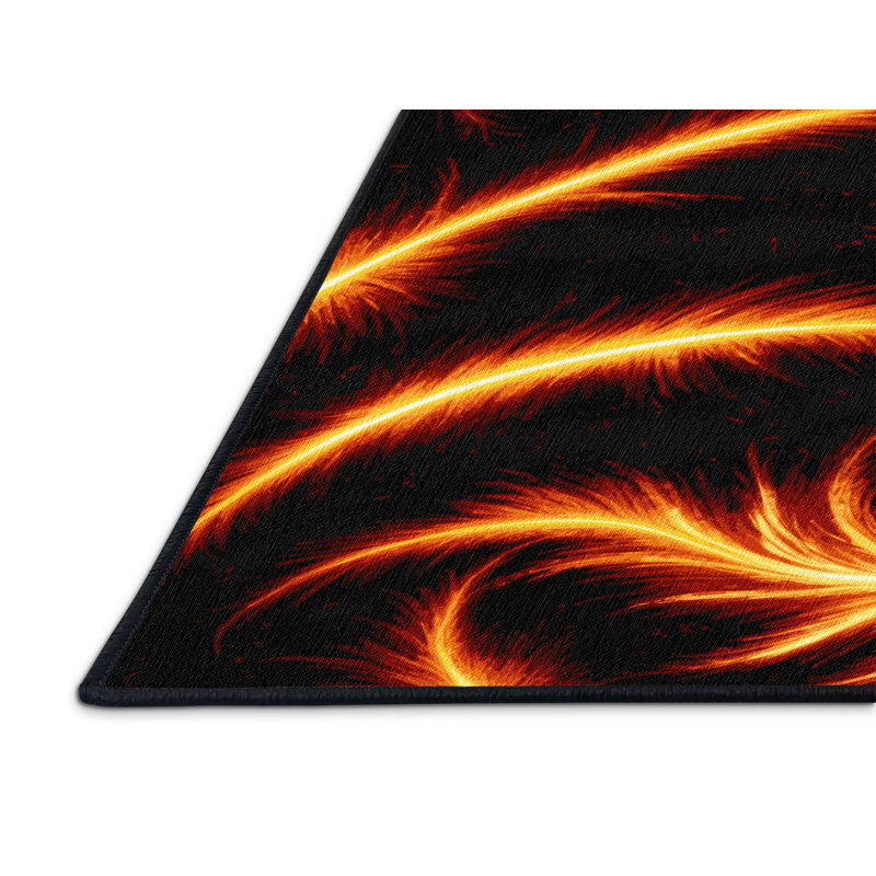 Tapis noir lavable à la machine, Rectangulaire 2 pi x 3 pi
