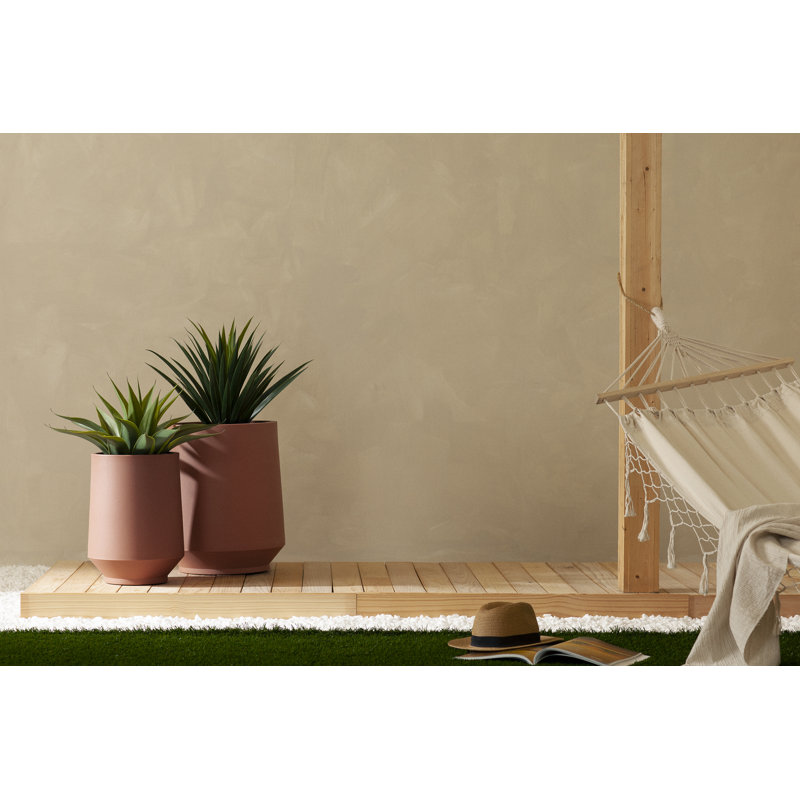 Pot à fleurs en plastique Dalya, H 16,25 po x l 12,25 po x P 12,25 po, Gris moucheté