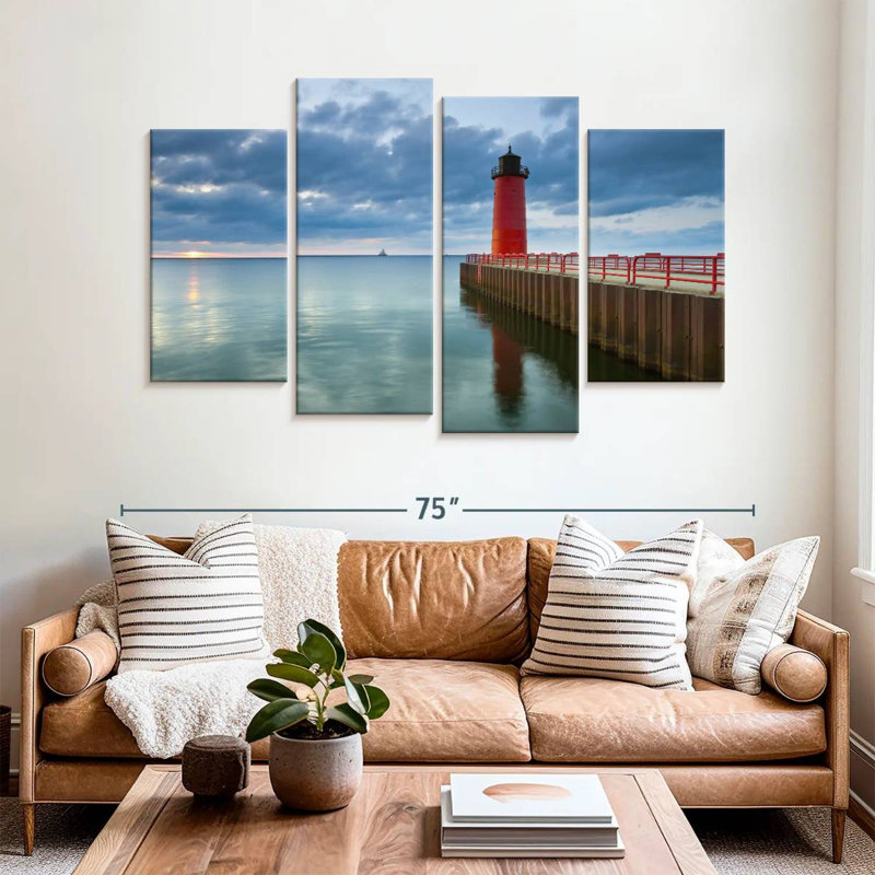 Aletra Red Milwaukee Lighthouse, 42"H x 68"W