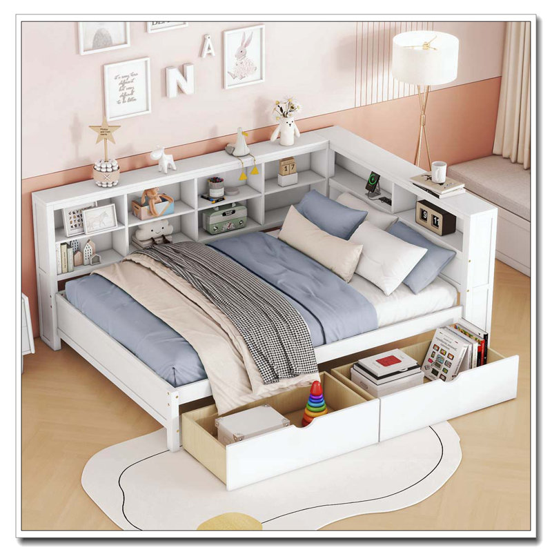 Wooden Full Size DayBed with 2 Drawers