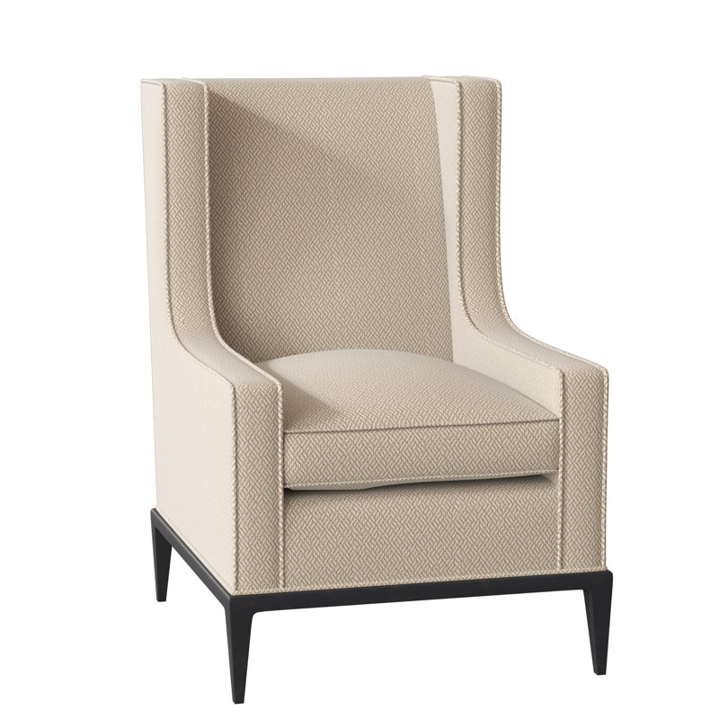 Fauteuil à oreilles 28 po Claxton, Ivoire filigrane, Espresso