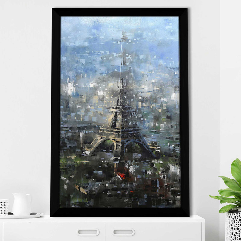 Bleu Paris par - Peinture, Cadre noir, H 39,5 po x l 27,5 po x P 0,75 po