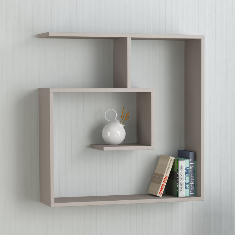 3 Piece Floating Shelf, Light Mocha