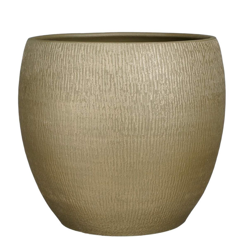 Canasia Ceramic Pot Planter, 35cm H x 38cm W x 38cm D, Taupe