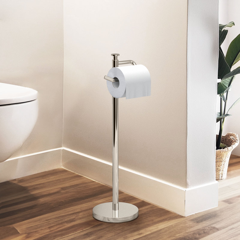 Porte-papier hygiénique sur pied, Nickel poli