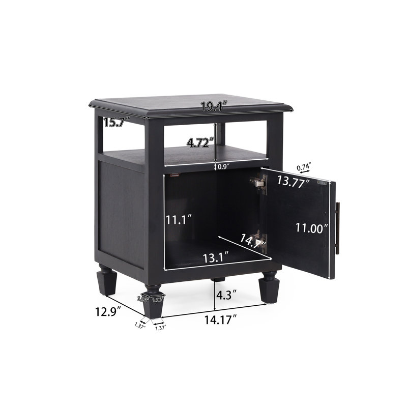 Carrin 19.5'' W Nightstand, Set of 2