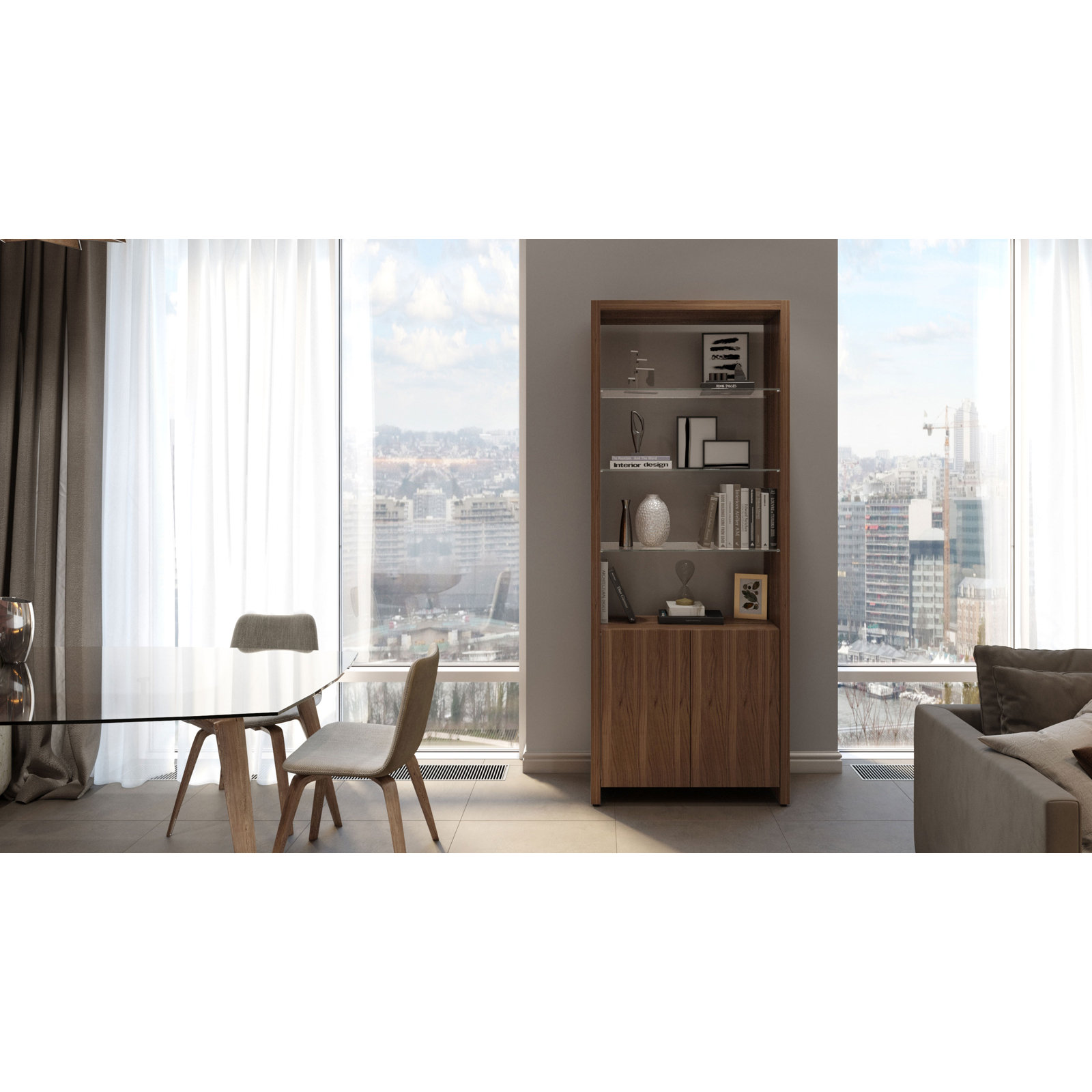 Linea™ Standard Bookcase, Natural Walnut