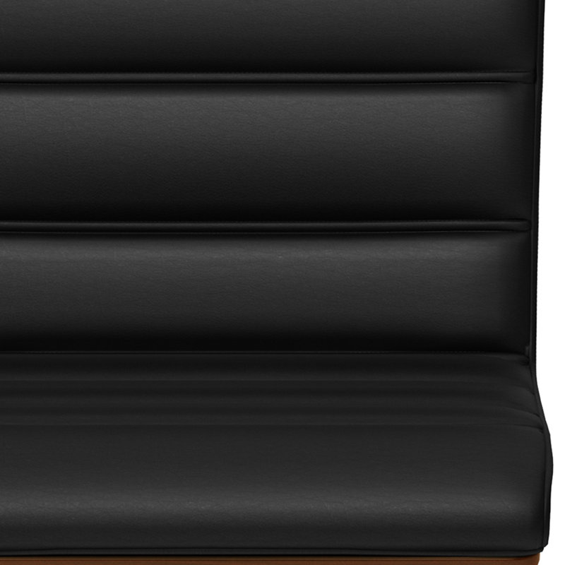 Tabouret pivotant de style Mid-Century avec siège et dossier rembourrés Roland, Noir