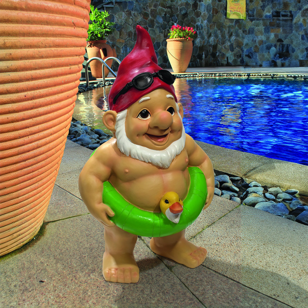 Pool Party Pete Gnome Statue Design Toscano