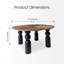 Ensemble de 2 tables basses Merrow en forme de trèfle, tables basses gigognes modernes avec pieds tournés, noyer et noir