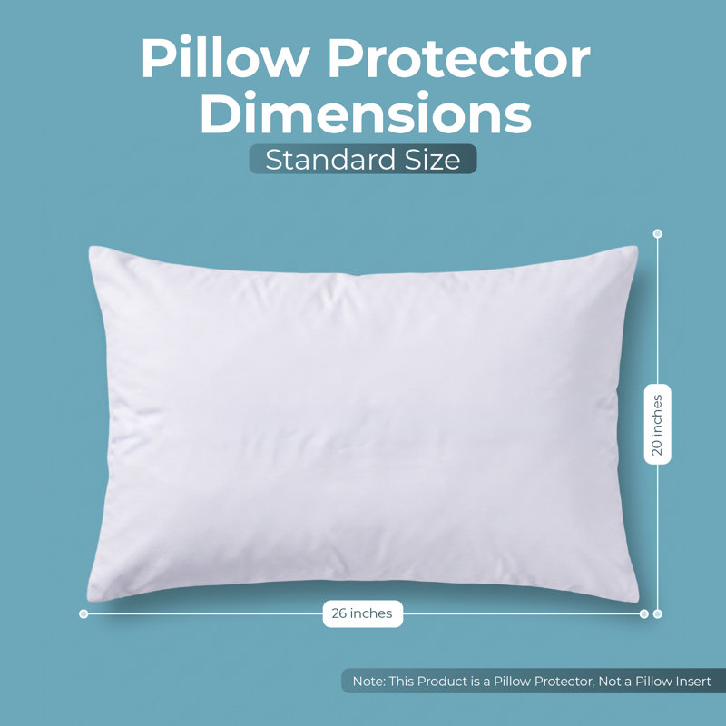 Paquet de 2 protège-oreillers standards Beddora, housses de coussins imperméables à fermeture à glissière, anti-punaises et anti-acariens, enveloppements doux et silencieux pour la protection contre les allergies