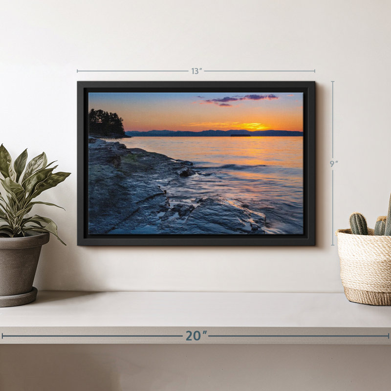 Impression sur toile Jeffers Serene Lake Champlain, H 9 po x l 13 po