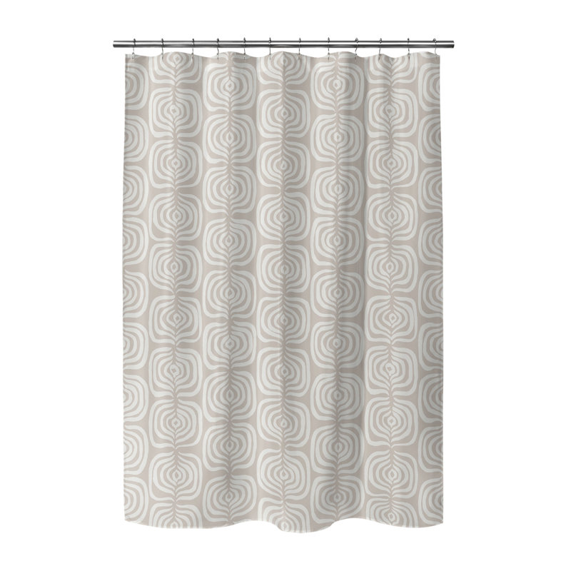 Rideau de douche ultraléger The Way, Taupe géométrique 6, H 70 po x l 90 po
