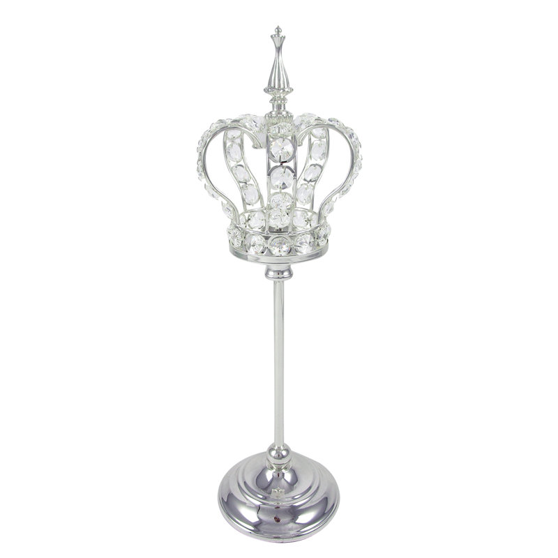 Couronne de perles en cristal avec support Brunner, Argent, H 17 po x l 5 po x P 5 po