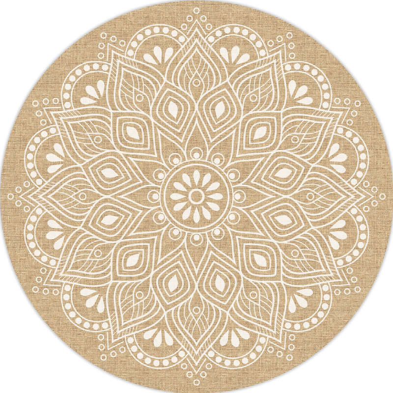Round Wendy Geometric Vinyl 2.8mm Vinyl, Phthalate Free With Exclusive Printed Designs. Area Rug, Round 150cm