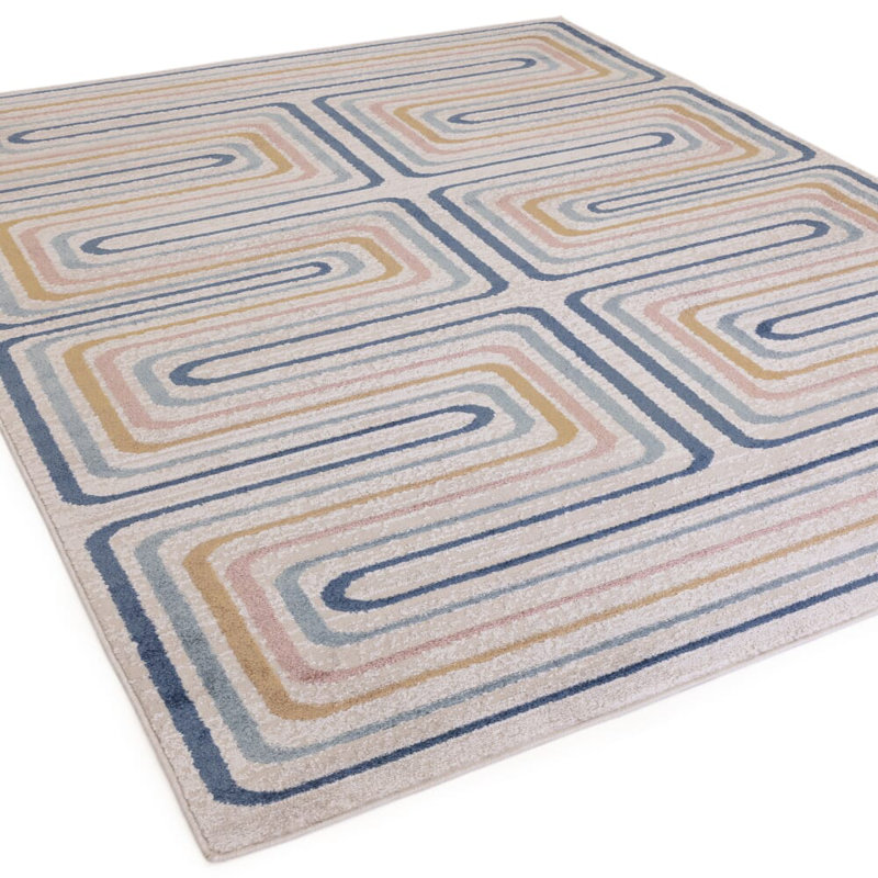 Deran Pulse Geo Cream/Multi Area Rug, Rectangle 160 x 220 cm