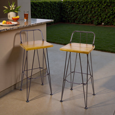 Tabouret industriel en bois et en métal