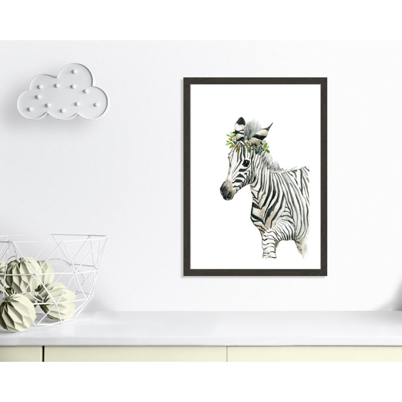 «Savannah Zebra», art encadré, H 36,5 po x l 26,5 po x P 0,625 po, Cadre noir