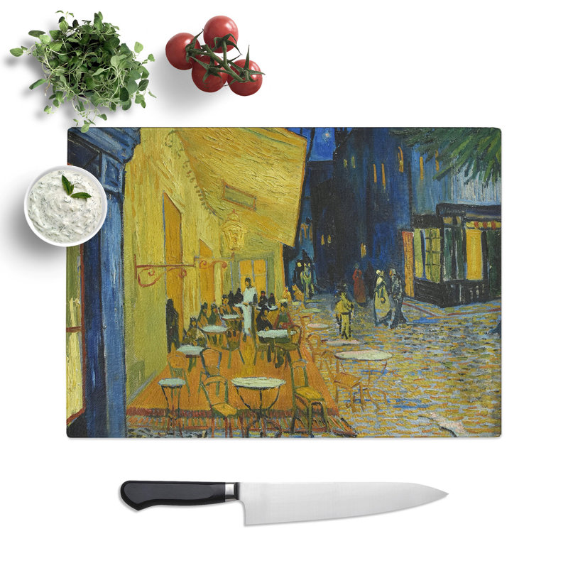 Cafe Terrace at Night by Vincent Van Gogh Chopping Board, 0.4cm H x 28.5cm W x 39cm L