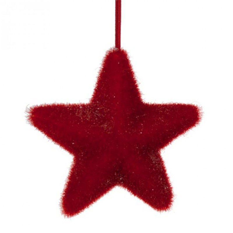 15cm Astrology & Stars Holiday Shaped Ornament, Red