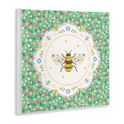 Plaque murale Spring Bee Delicate Florals, design par Angela Steahling