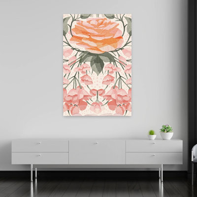 Cascading Pink Roses Delicate Elegant Organic Rose Nature Spring Wall Art