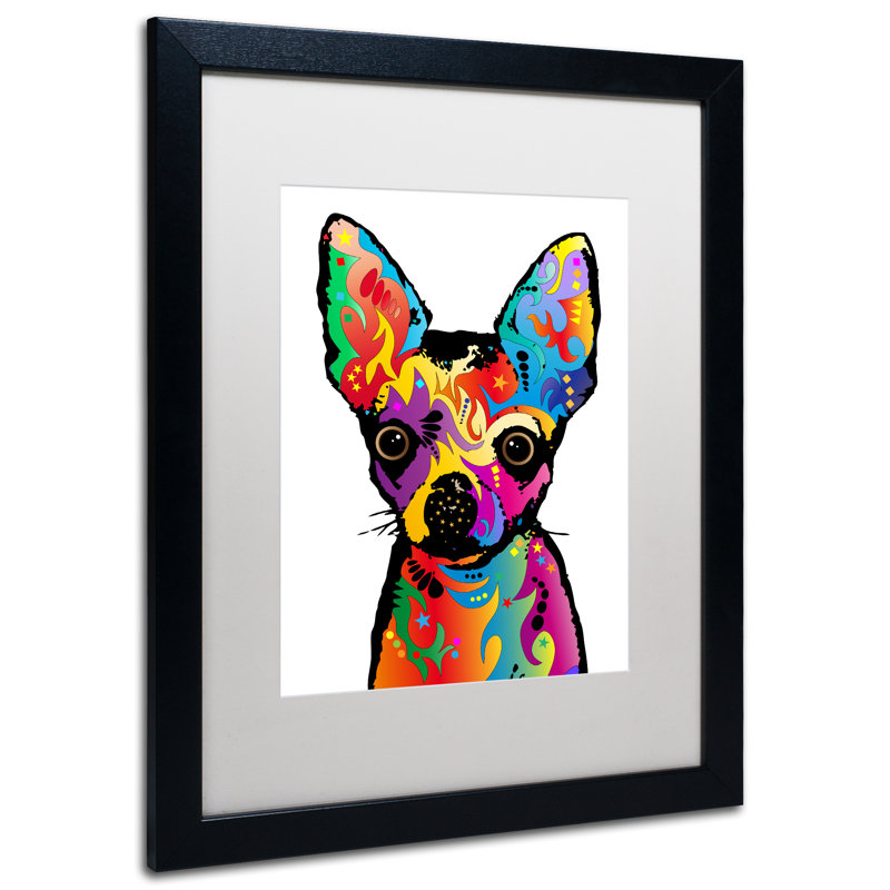 « chihuahua dog white », impression encadrée, H 20 po x l 16 po x P 0,5 po, Blanc